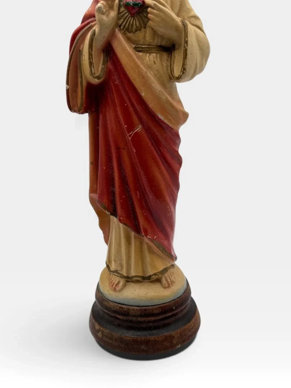 Vintage Sacred Heart Jesus Religious Statue Made In Italy Unbreakable Vintage Fi